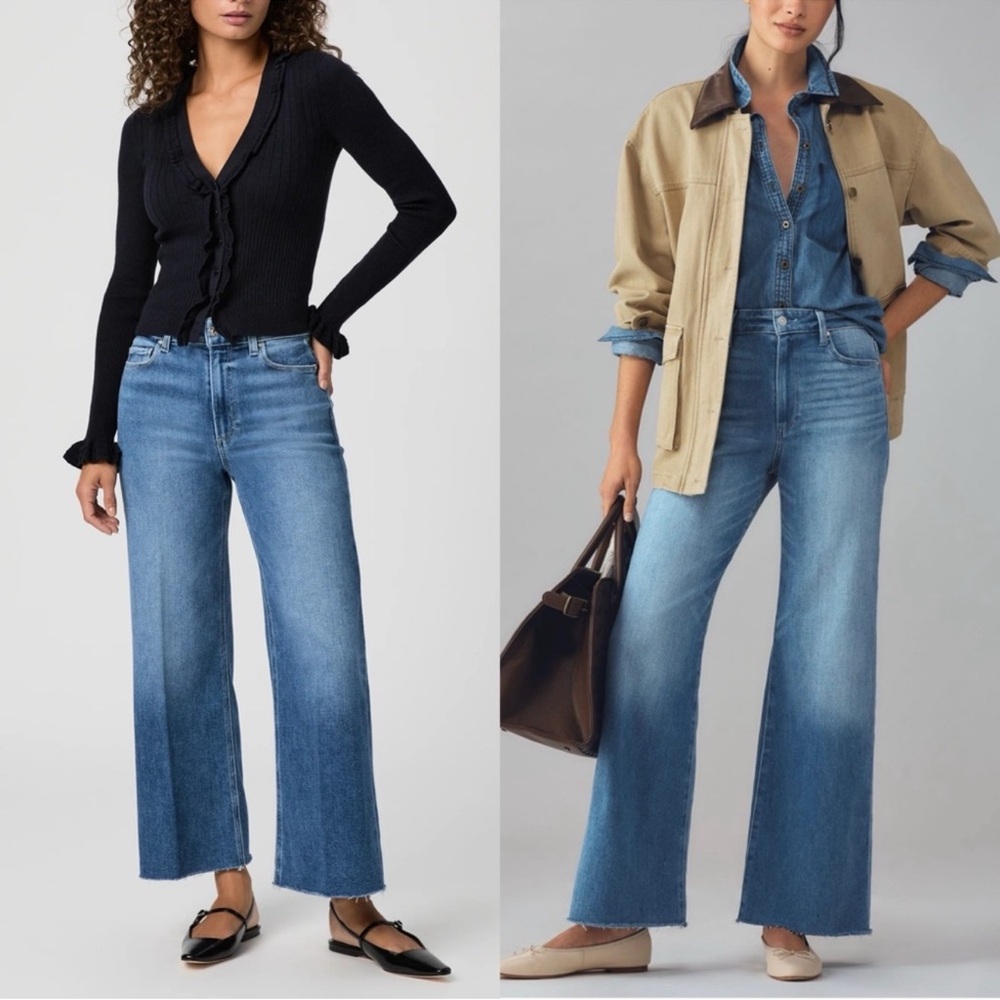 Anthropologie Paige Anessa Flamenco Raw Hem Wide Jeans